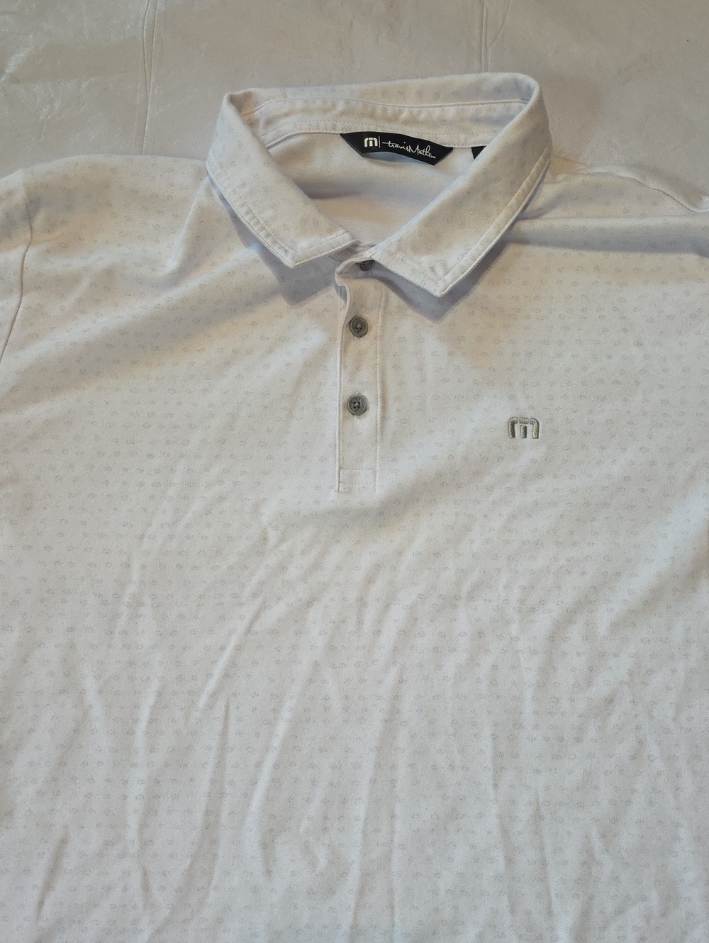 Travis Mathew Men's Golf Short Sleeve Polo White Gray XXL